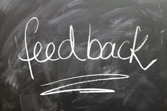 Wooden blocks spelling the word feedback